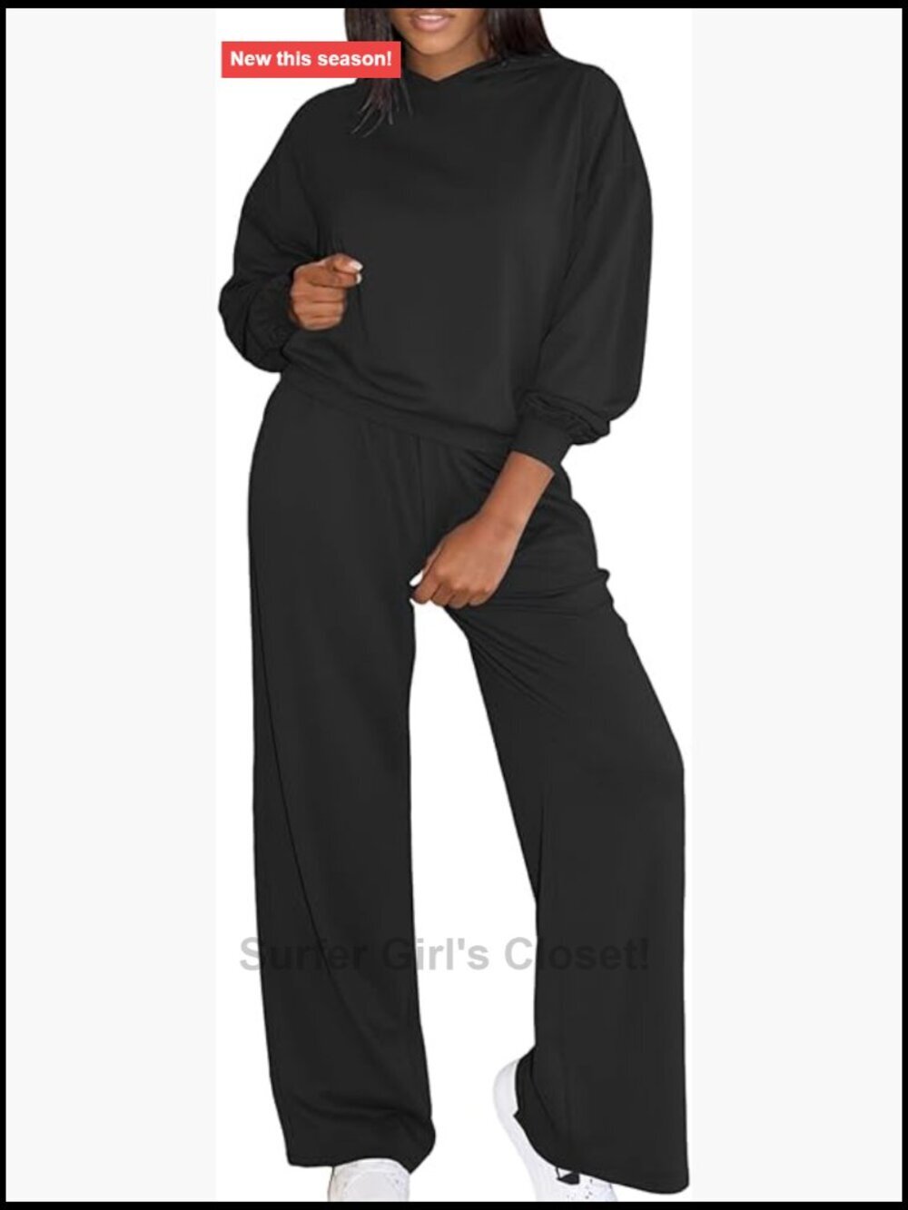 Women's 2 Piece Lounge Set Relaxed Fit Sweatsuit Wide Leg Joggers